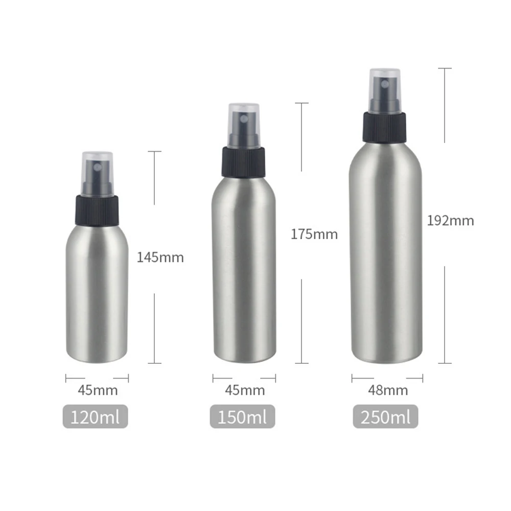 

30ml/50ml/100ml Sliver Aluminum Spray Bottles Aluminum Mini Refillable Container Empty Cosmetic Containers Travel Spray bottle