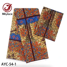 Ткань нигерийская Анкара атласная шелковая ткань Новая африканская восковая ткань высокого качества шелковая ткань для платья AYC-54