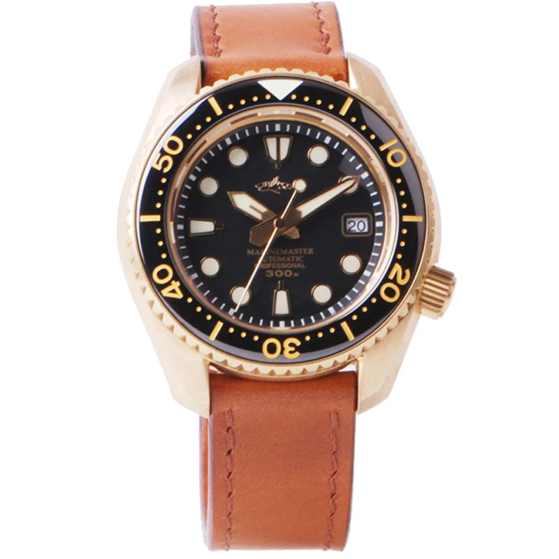 

HEIMDALLR Men's Bronze Dive Watch 46mm Black Dial Sapphire 300M Water Resistance NH35 Automatic Movement Men's Watches