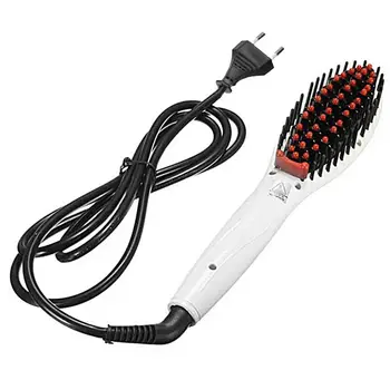

Digital Electric Hair Straightener Brush Comb Detangling Straightening Irons Hair Brush EU Plug:white