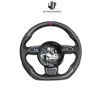 

A5 S5 style Black carbon fiber Modified Car Steering Wheel Steering rudder with Shift paddle for Audi A5 S5 2012-201