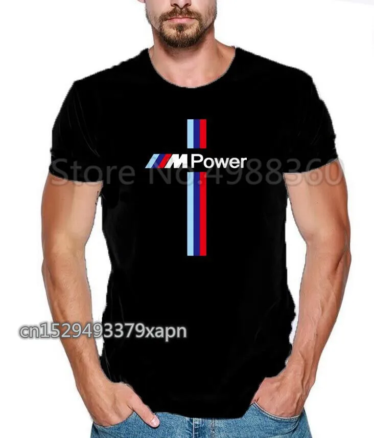Мужская футболка с принтом M Power Fun Классическая в летнем стиле европейский размер