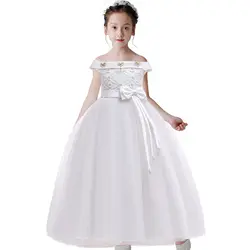 Новинка 2019 года, многослойное длинное вечернее платье для девочек, детские платья для девочек, детское праздничное платье принцессы на