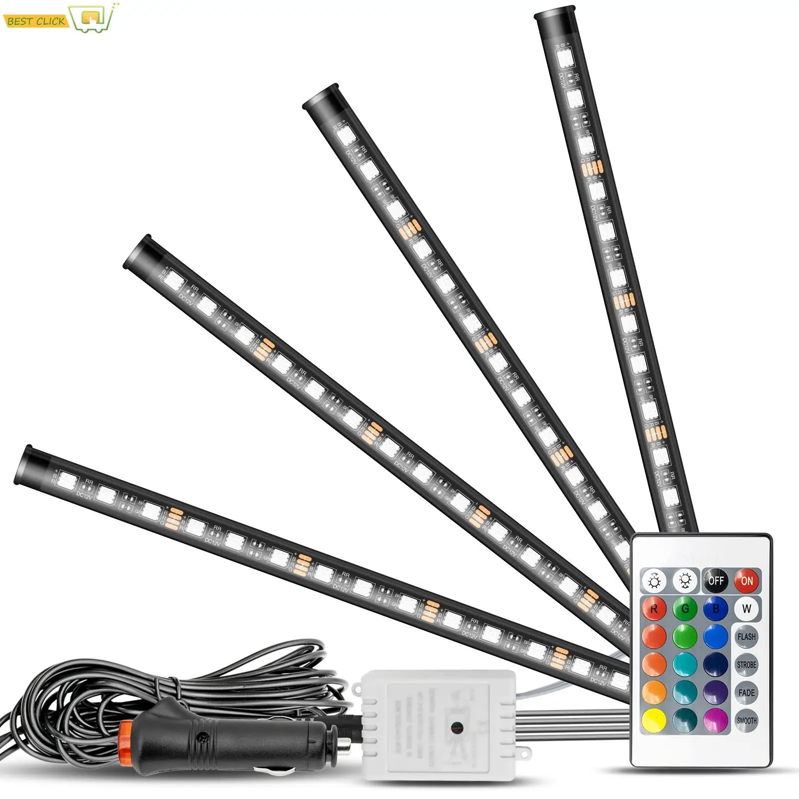Interior Car Light LED Car Strip Lights Remote Control Auto Lighting