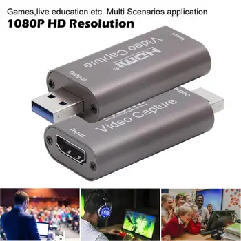 

Audio- Video Capture Card HDMI to USB 1080p USB3.0 Video Recorder Game Capture Card for Game Streaming Live Broadcasting