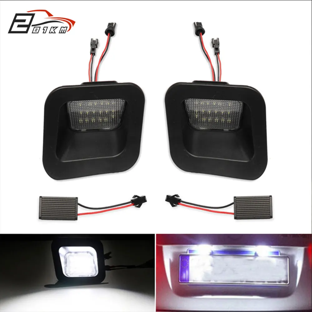

281KM 2Pcs LED License Plate Light Lamp Assembly Replacement For 2003-2018 Dodge RAM 1500 2500 3500 Pickup Truck 6500K White