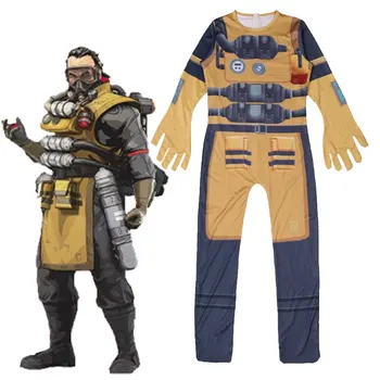 

2020New Game Children Boys Apex Legends Cosplay Costume Playing Wraith Bodysuit Jumpsuit Suits Halloween Costume For Kids