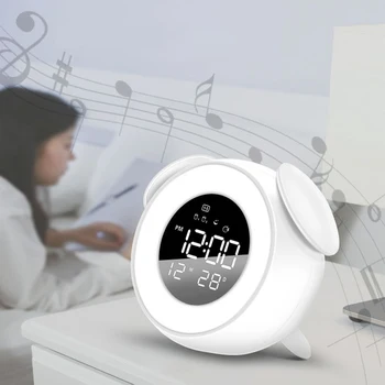 

LED Digital Display Alarm USB Charging Built-In 25 Music Alarm With Snooze Function Used As A Bedside Lamp Or A Ambient Light