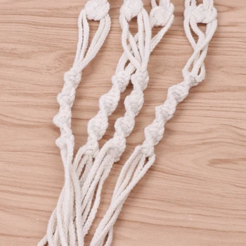 

Macrame Plant Hangers Indoor Outdoor Flower Hanging Basket Hemp Rope 4 Legs New D08F