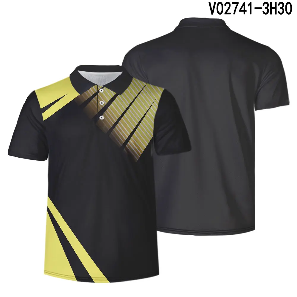 WAMNI брендовая модная 3D рубашка-поло для тенниса Harajuku Молодежная Бодибилдинг Мужская Спортивная Свободная рубашка поло быстросохнущая рубашка для бадминтона - Цвет: V02741