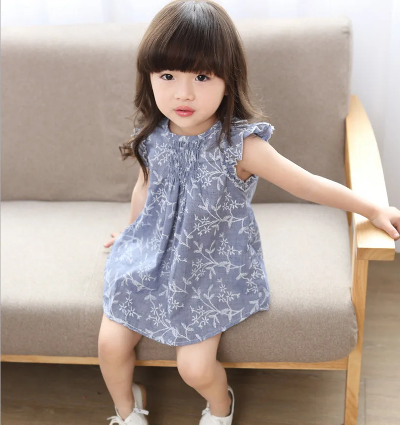 Летняя одежда для малышей однотонное платье для маленьких девочек Повседневное платье принцессы без рукавов с оборками Нарядный сарафан