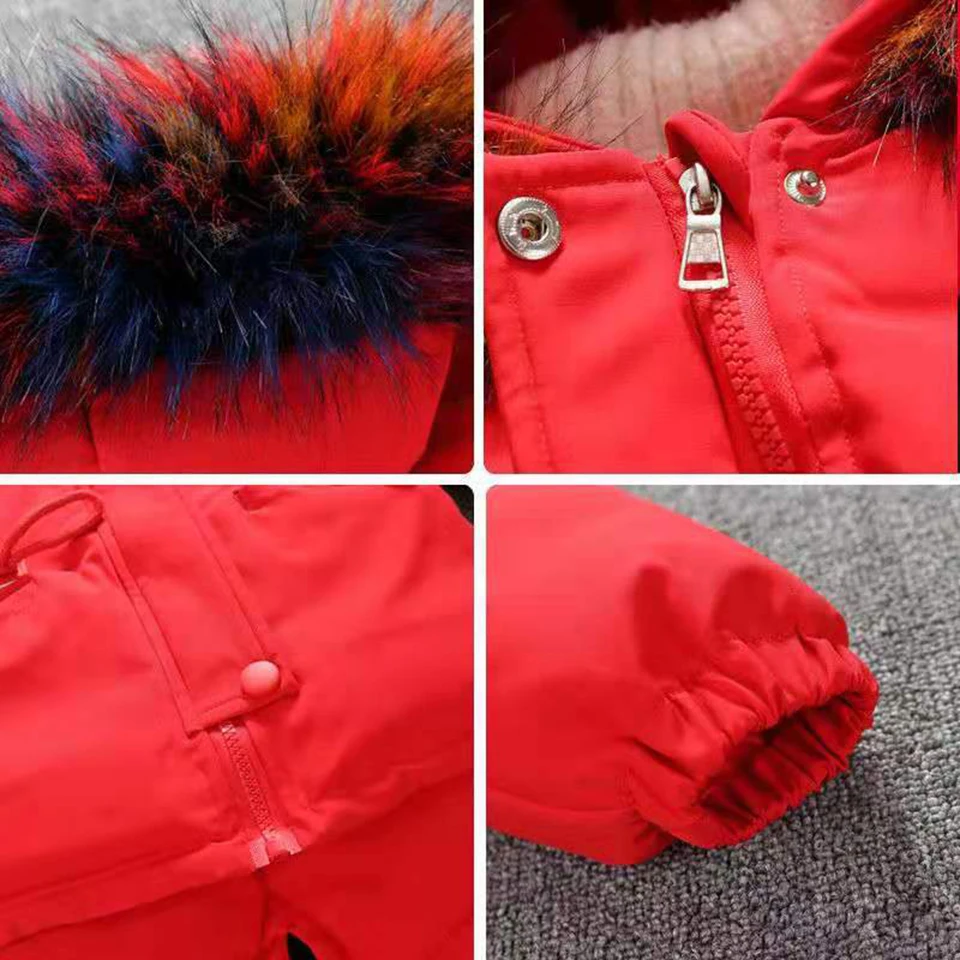 Children Outerwear Warm Coat Short Kids Windproof Thicken Girls Jackets Autumn And Winter Parkas Size For Baby 18M 2 3 4 5 6 8