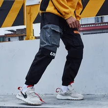 Мужские брюки-карго в стиле пэчворк; повседневные модные спортивные брюки для бега; тактические брюки; уличная одежда в стиле Харадзюку; брюки в стиле хип-хоп; мужские M-XXL