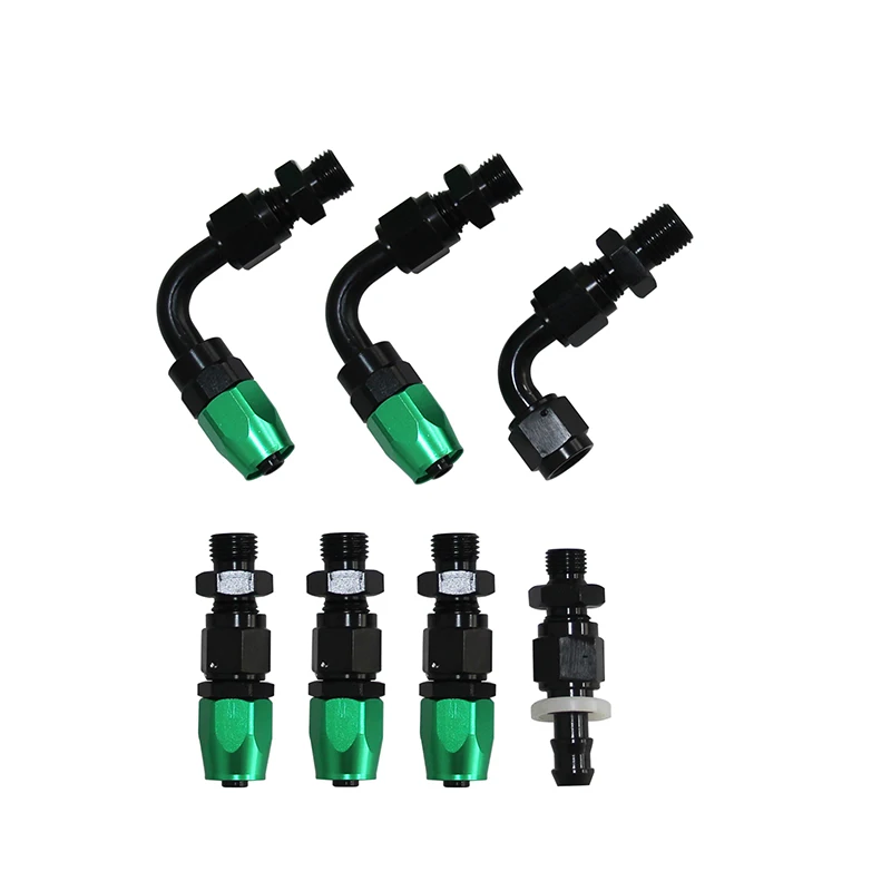 Universal Adjustable Fuel Pressure Regulator 100psi Gauge AN 6 Fitting End-Black fuel pressure regulator