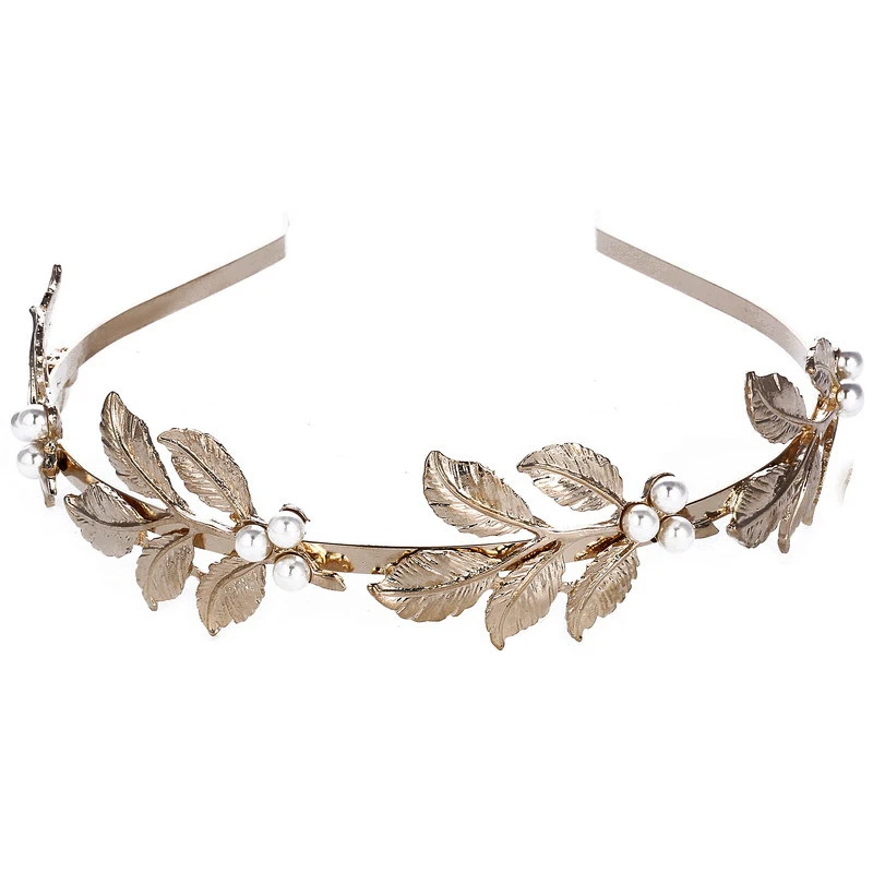 Couronne Medievale Femme Bandeau De Feuille D'or Diadème De Mariée Couronne De Feuilles La Couronne D'os Dorés