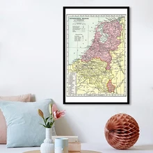 60*90cm The 1938 Belgium and Netherlands s Map Spray Canvas Painting Vintage Wall Art Poster Home Decor School Supplies