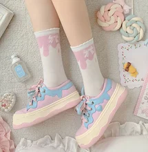 Japoński Lolita płaski obcas płótno przypadkowi buty damskie miękka dziewczyna bandaż kawaii buty cosplay loli kobiety buty cosplay cos tanie i dobre opinie CN (pochodzenie) WOMEN anime kostiumy