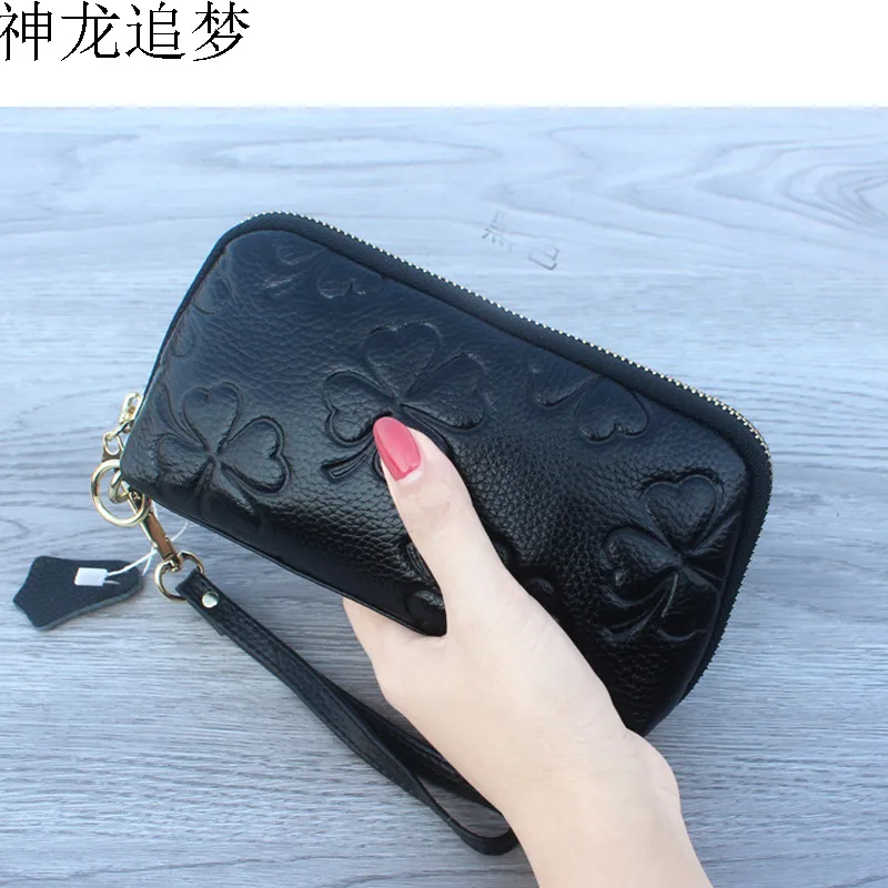 

Lady Genuine Leather Cosmetic Bag Women Clutch Bag Mobile Phone Bag Ladies Evening Makeup Bag Travel Cosmetic Pouch Beauty Case