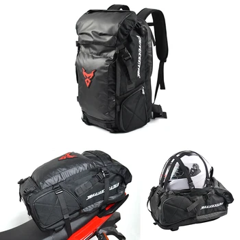 

High Capacity Motorcycle Tail Bag Multifunctional Waterproof Motorcycle Rear Seat Bags Motorcycle Rider Backpack Moto Helmet bag
