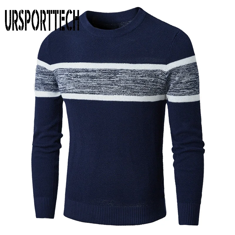 

2020 Spring Autumn Casual Men's Sweater O-Neck Striped Slim Fit Knittwear Mens Sweaters Pullovers Pullover Men Pull Homme M-3XL
