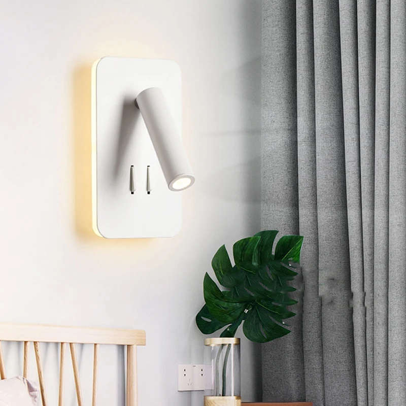 

LED Wall Lamps Reading Strip Light Back Light Bedroom Study Living Room Sconce Adjustable with Switch Bedside Wall Light Warm Li