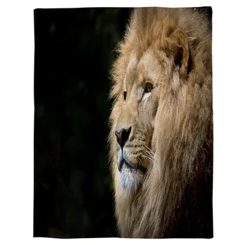 

African Animal Lion Throw Blanket Portable Flannel Blanket Hotel/Sofa/Office/Plane Travel Blankets for Beds