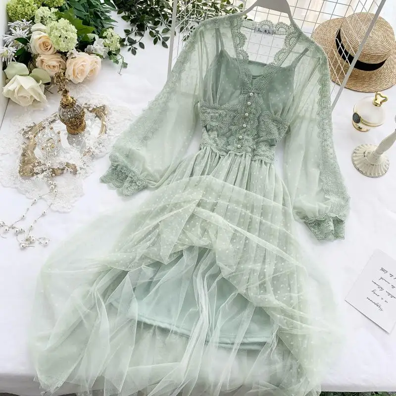 Women's Sweet Long Tulle Dress-3