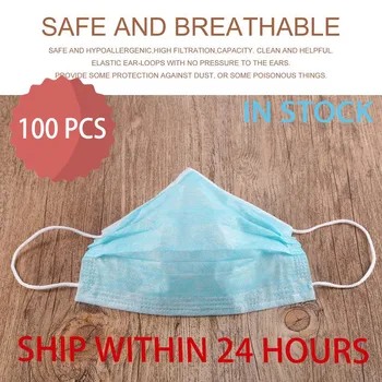 

100pc 3Layer Disposable Masks Gasket Safe Anti Dust Breathable Mouth Face Mask Comfortable Filter Protection Pad Anti-virus