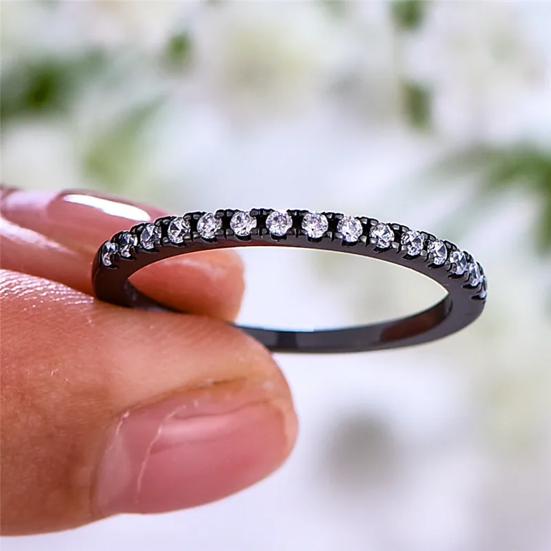 Милое женское маленькое кольцо с камнем из кристаллов Настоящее серебро 925 пробы кольцо на палец Бохо обещают обручальные кольца для влюбленных женщин