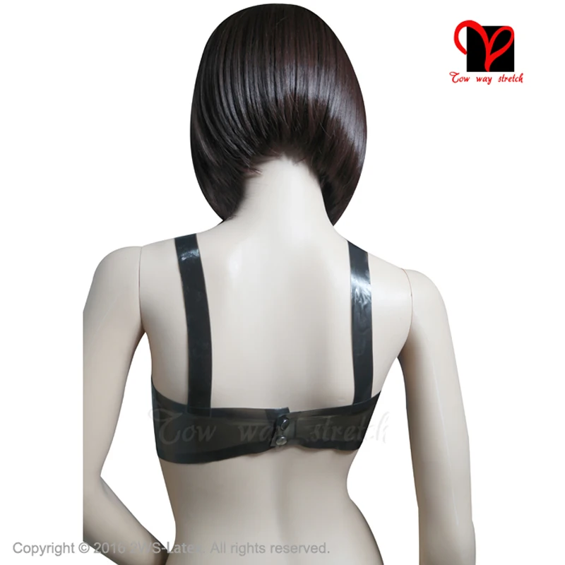 Transparent Black Sexy Latex Bra Crop Rubber Lingerie Bikini Gummi Bustier Bralette Brassiere Underwired Top Cup Plus Ny-011