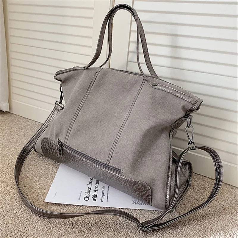 

Vintage Pleated PU Shoulder Bag for Women Large Capacity Travel Crossbody Bags Big Trendy Tote Bag Female Pure Color Hobo Bags