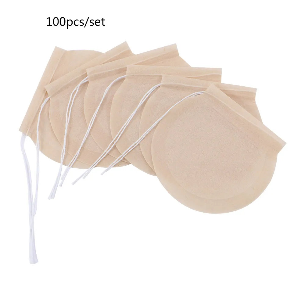 100 Pcs/Lot Round Tea Bags Empty Scented Tea Filter Bag With String Tie Heal Seal Paper Teabags For Herb Loose Disposable,disposable tea bags,disposable tea filter bags