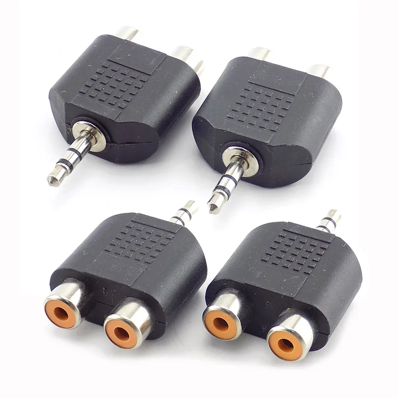 

3.5 mm Jack Stereo AUX male to 2 RCA Female Audio Cable Adapter for Computer Speaker Earphone Headphone Y Splitter Connector