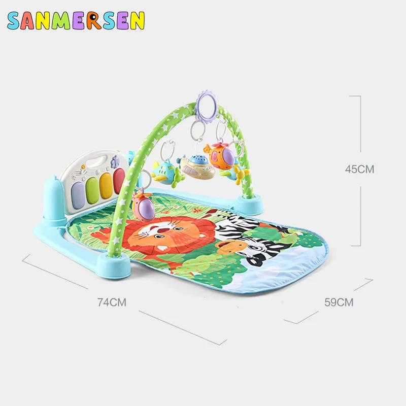 Infantil dos Desenhos Esteiras do Bebê Jogo de Música Novo Animados Berço Brinquedos Fitness Quadro Multifunções pé Piano Cobertor Crianças Rastejando Esteira 2020 13 High Quality Brinquedos e hobbies