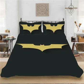 

BATMAN Captain America Avenger Hero 3Pcs/Set Bedding Set Sheet Children Room Bed Sheet Pillow case Bedding Set Queen Bedding