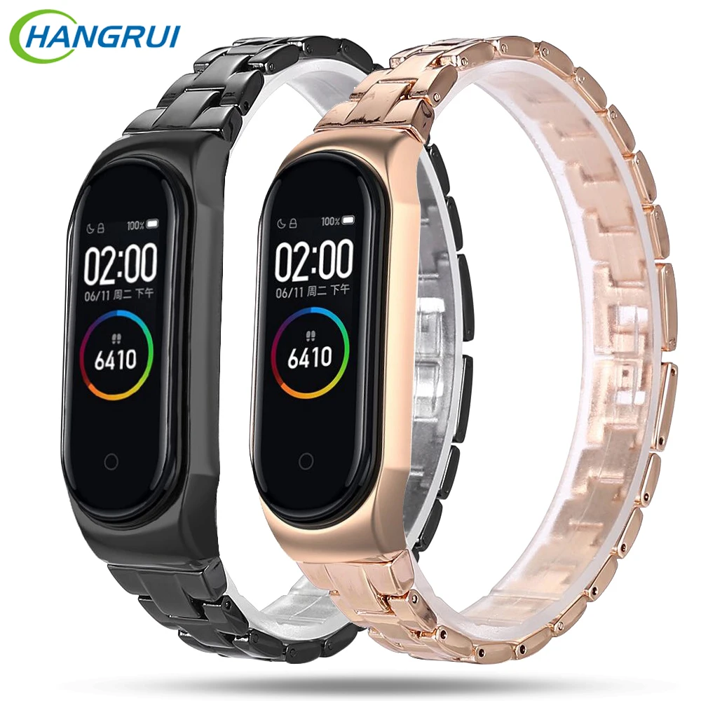 

For Xiaomi Mi Band 4 3 Fitness Bracelet Metal Stainless Steel Sport Fintness Wrist Strap For Miband 4 Miband 3 Smart Accessories