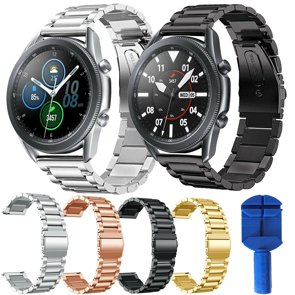 Браслет из нержавеющей стали для Samsung Galaxy Watch 3 45 мм 46 20 металлический ремешок