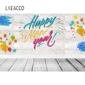 

Laeacco Happy New Year 2021 Party Backdrop Gray Brick Floor Baby Portrait Photo Background For Photographer Photo Studio
