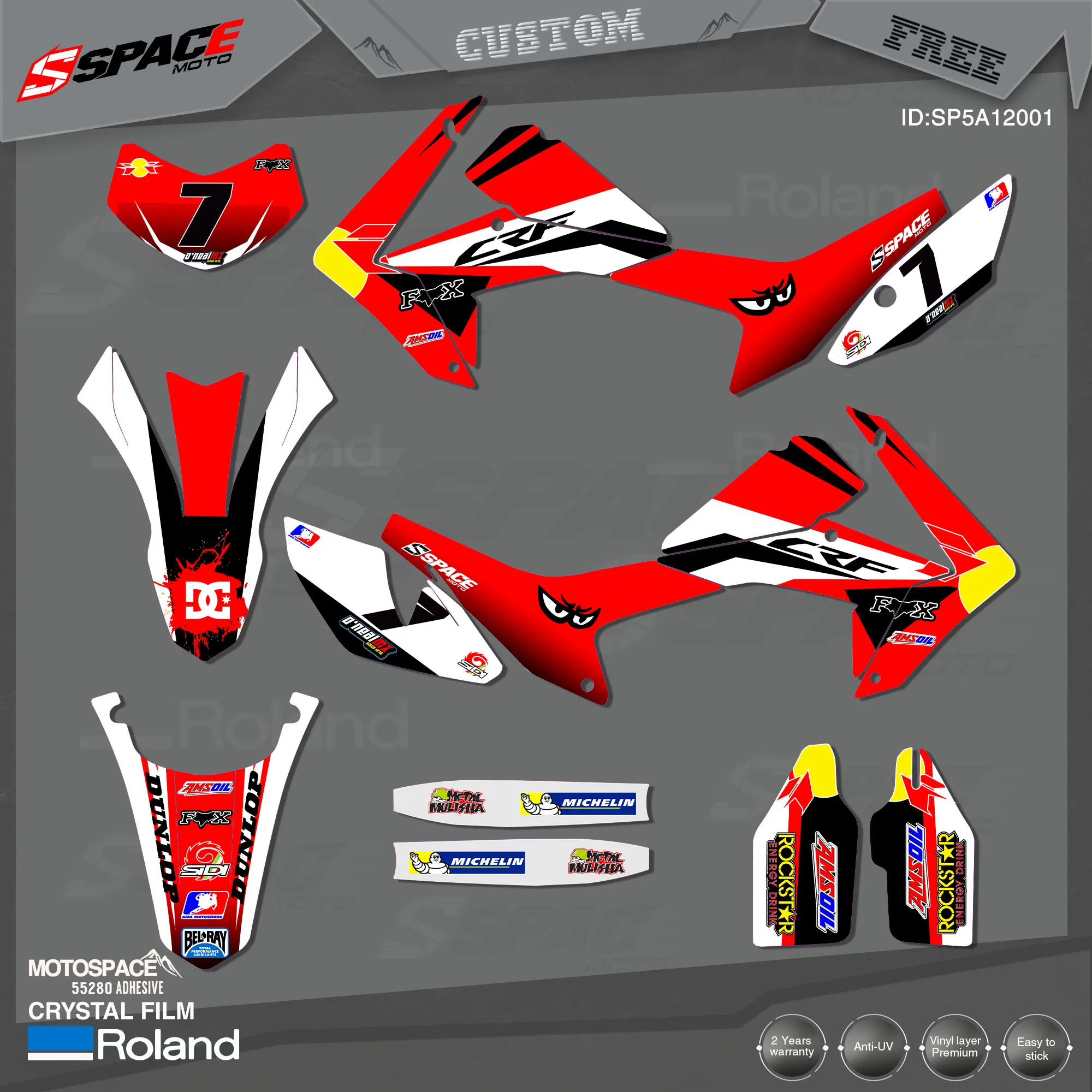 

MotoSpace Custom Team Graphics Backgrounds Decals 3M Stickers Kit For HONDA 2012-20CRF250L 001