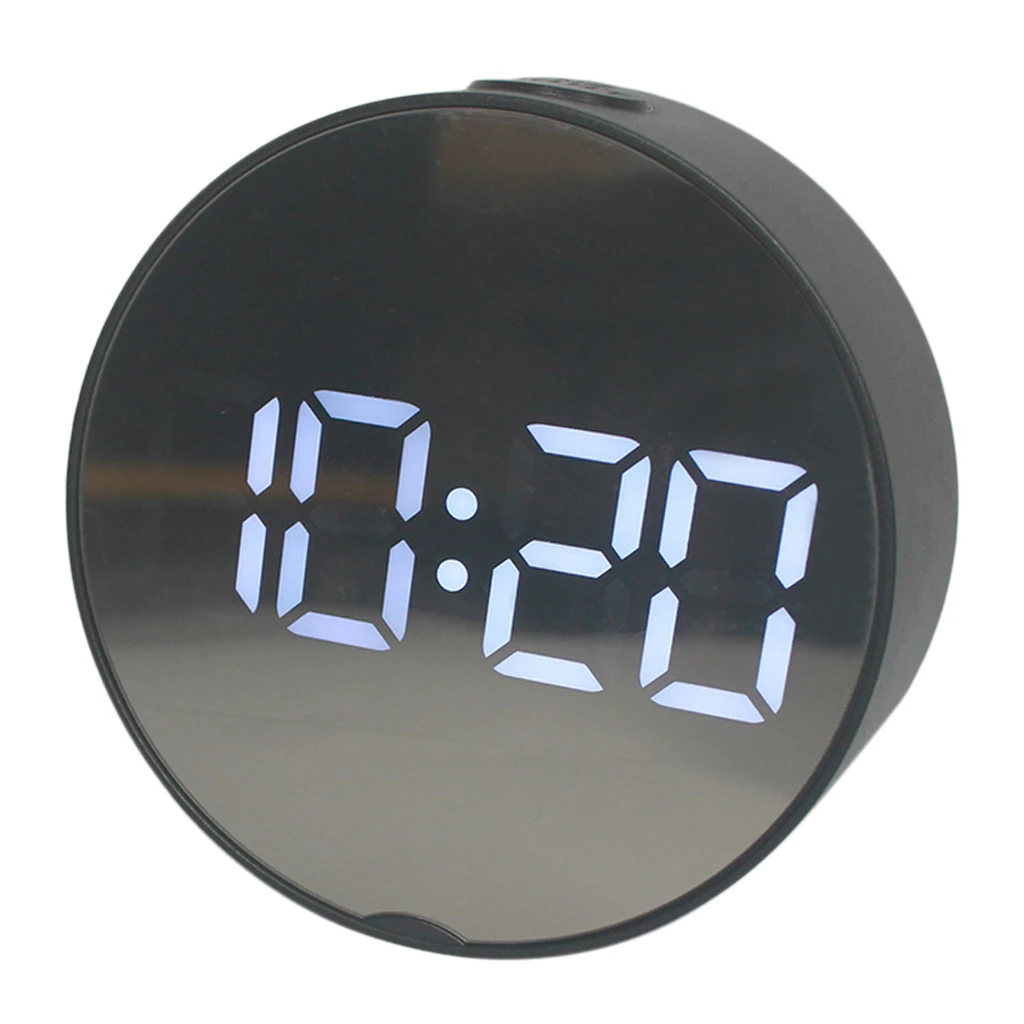 LED Digital Alarm Clock Battery Operated or USB Charger Port for Bedroom/Wall/Travel with Alarm, Calendar and Mirror Function