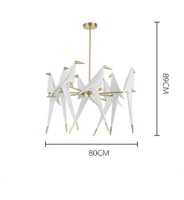 Современная металлическая люстра в скандинавском стиле для ресторана, гостиной, столовой, детской комнаты, светодиодный подвесной светильник в виде птицы - Цвет корпуса: chandelier 11H