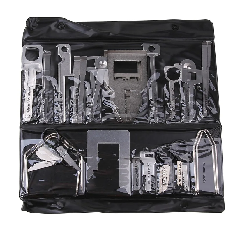

38Pcs/Set Vehicle Car Stereo Radio Release Removal Tools Key Kit with Bag Kenwood Tool Fit for Benz Ford Audi