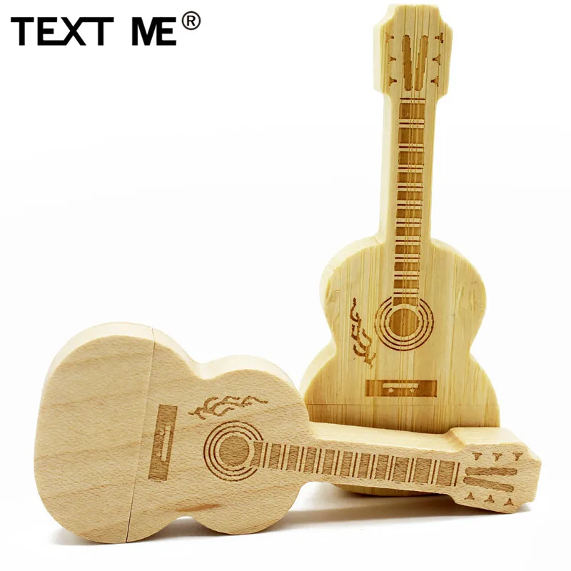 Usb флешка с логотипом TEXT ME maple деревянная бамбуковая гитара 4 ГБ 8 16 32 64 usb 2 0|USB