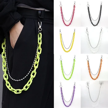 

Punk hip-hop Pants chain street cool chic style men womem Acrylic trousers chain jewelry Keychains New Jewelry Cool Accessory