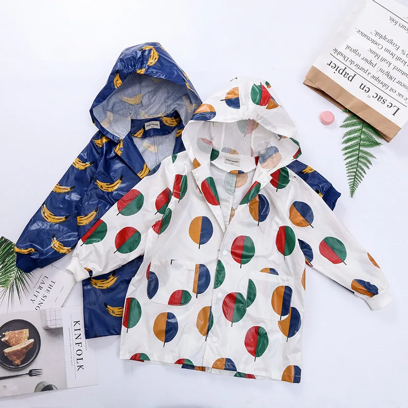 Cartoon Fashion Raincoat Children Raincoat Camping  Rainwear Kids Waterproof Raincoat Rain Suit PU Rain Jacket