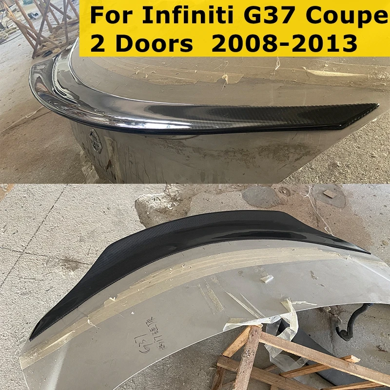 

CF Carbon Fiber Rear Spoiler Suitable for Infiniti 2007-2013 G Series G37 coupe 2 Doors Black Unpainted Spoiler Auto Parts