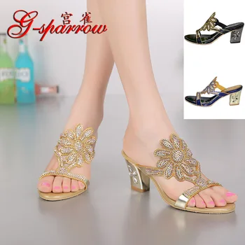 

Women's shoes 2020 women's sandals heel high heel rhinestone pumps