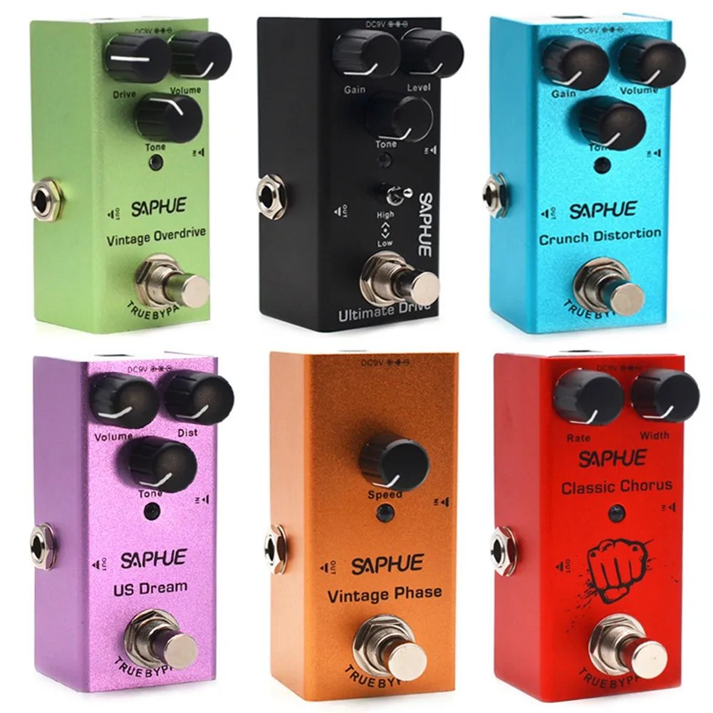 SAPHUE Mini Electric Guitar Pedal Effector Time/Mix/Repeat Knob Effect