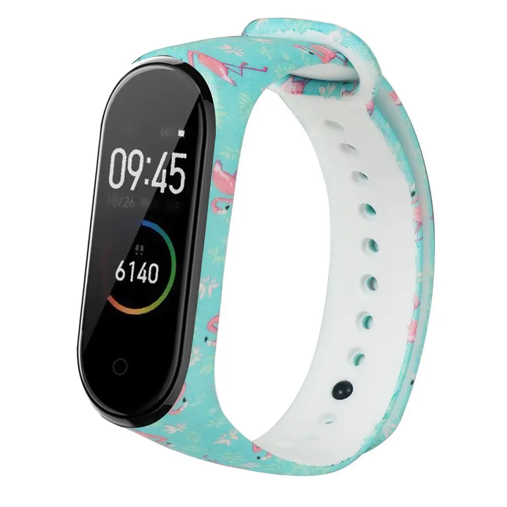 For Xiaomi Bracelet 4 Mi Band 4 Painted Pattern Personalized Print Replacement Sport Watch Silicone Wrist Strap Universal Band 3