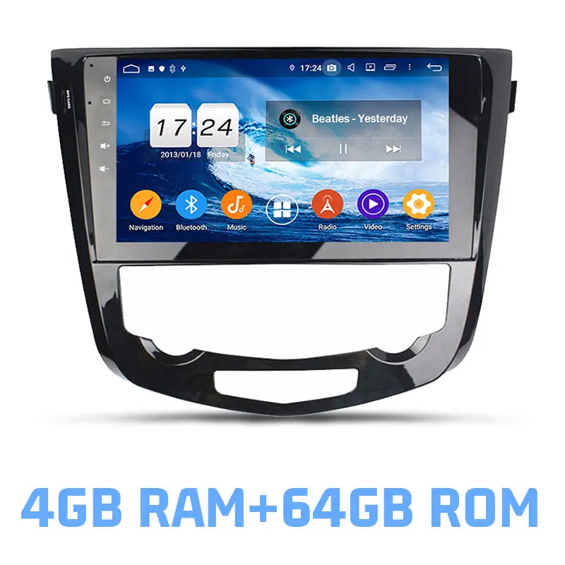 Ips DSP Android 9,0 4 Гб ОЗУ 64 Гб ПЗУ автомобильный dvd-плеер Wifi 4G Bluetooth RDS радио gps карта для Nissan Qashqai 2013 - Цвет: 4GB RAM and 64GB ROM